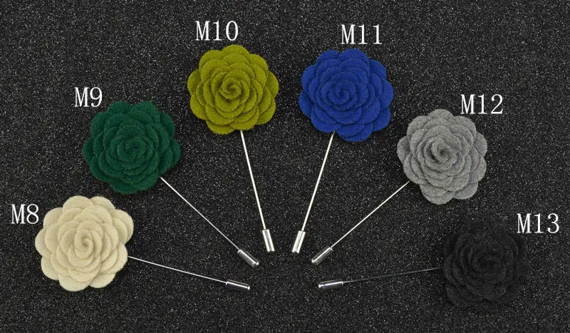 Handmade Men’s Flower Lapel Pin 1.3" Wool Felt Boutonniere Stick Pin ML14 Handmade Men’s Flower Lapel Pin 1.3" Wool Felt Boutonniere Stick Pin ML14