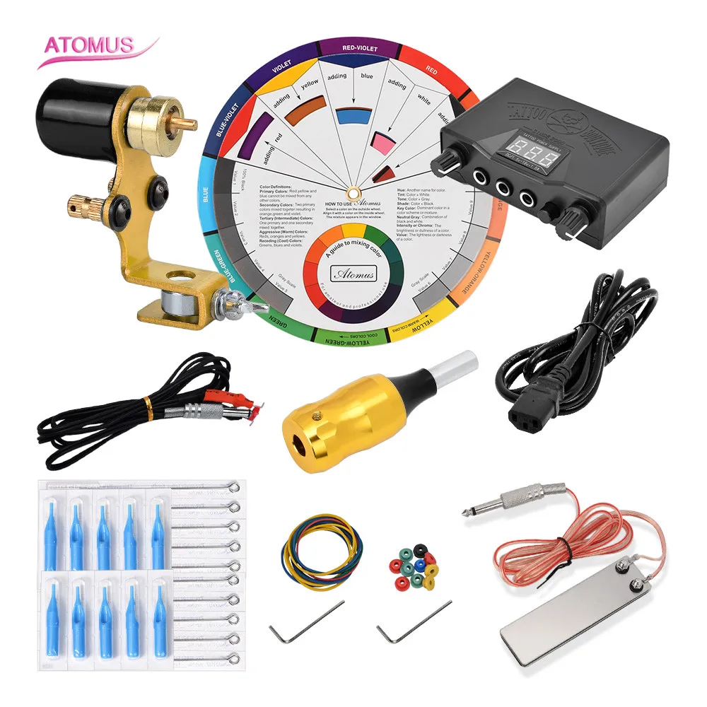 

Tattoo Machine Rotary Kits Tatuagem Rotatory Machines Maquina De Tatuar Profesional Tools Rotary Set Pedal Up Kit Maquina Para
