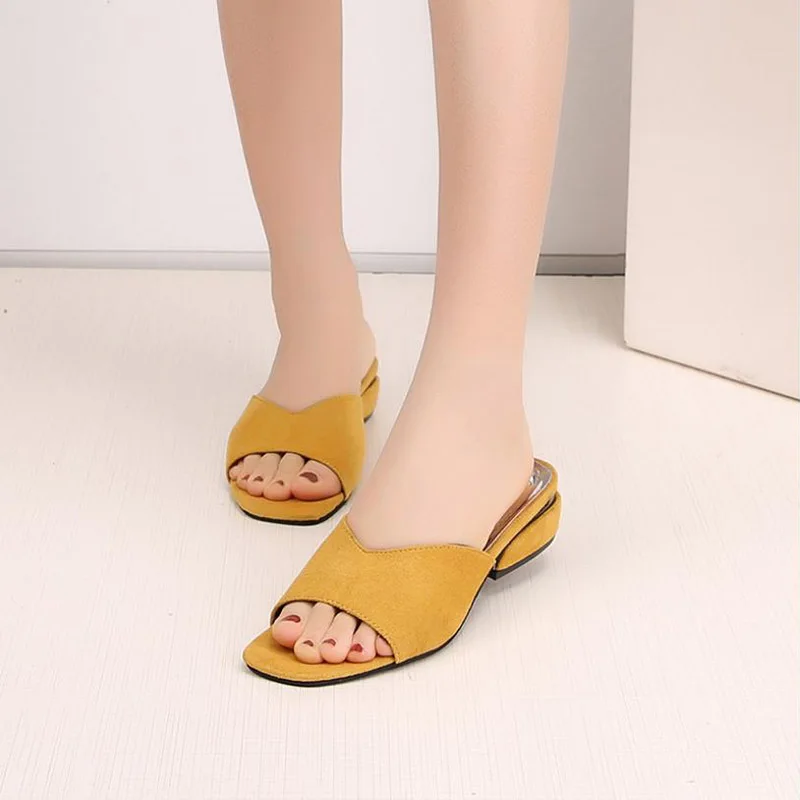 

2019 Fashion Women Summer outside Slipper Ladies Comfortable Shallow Mouth Daily Shose Trendy Cute Open Toe Outside Summer Shoes