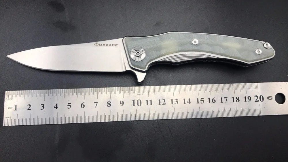 

High End Jade Maxace Zealot Knife 440C Blade MRBS Flipper Camping Folding Knife Free Shipping