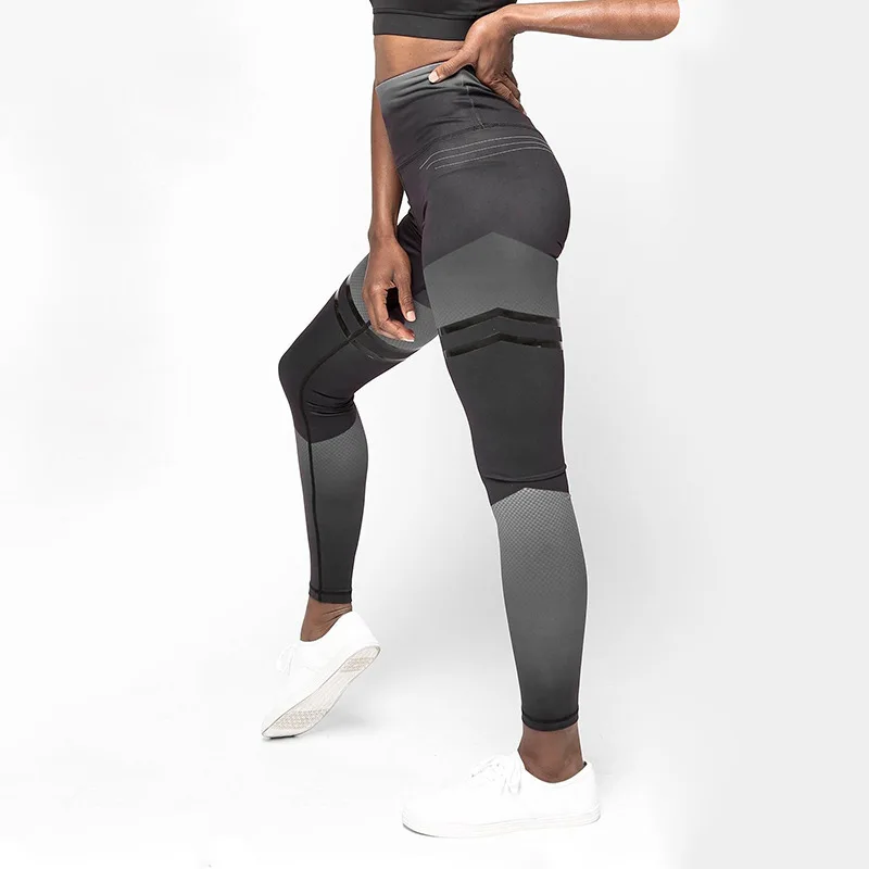 

High Waist Patchwork Color Sexy Slimming Hip Elastic Workout Running Push Up Leggings Fitness Feminina Streetwear Women Pants
