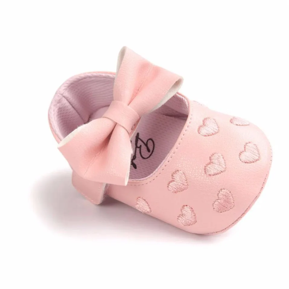 Baby PU Leather Baby Boy Girl Baby Moccasins Moccs Shoes Bow Fringe Soft Soled Non-slip Footwear Crib Shoes