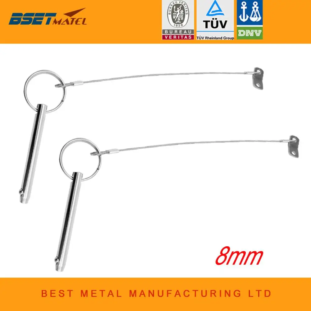 2X8*76 мм SS 316 лодка Топ БИМИНИ быстроразъемный шариковый штифт со шнурком судовая аппаратная палубная петля запасные аксессуары