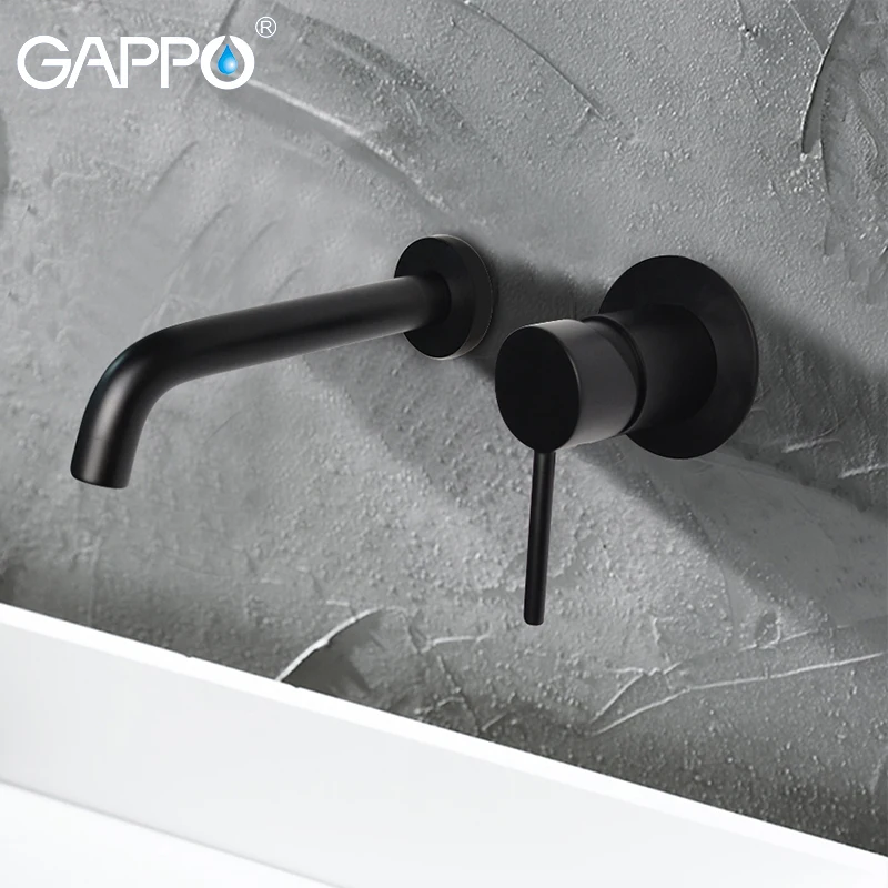 

GAPPO wall mounted black Basin faucet brass mixer tap cold warm water faucets bathroom sink faucets