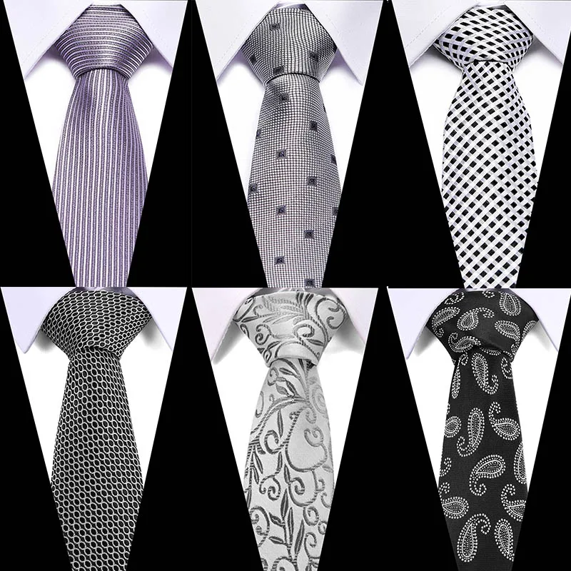 New 42 color Ties For Men Classic Silk Woven Plaid Dots Party Necktie ...