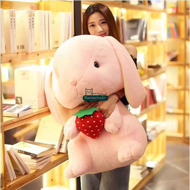 Dorimytrader Lovely 70cm Giant Soft Cartoon Bunny Stuffed Toy Pop Plush Anime Rabbit Doll Pillow Girl Gift 28inches DY61602 (3)