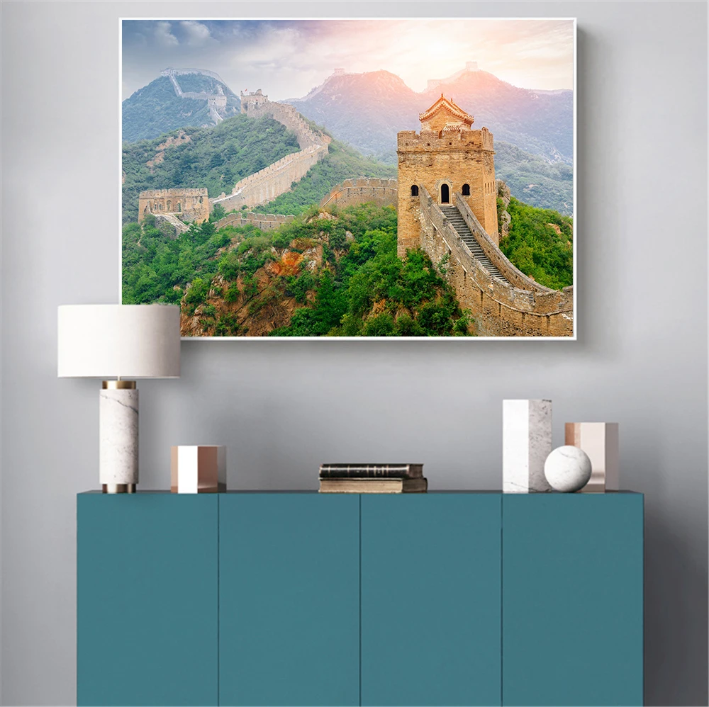 

The Great Wall Pictures for Living Room Decoration Canvas Painting Wall Art Chinese Picture Beijing Mountain Landscape Cuadros