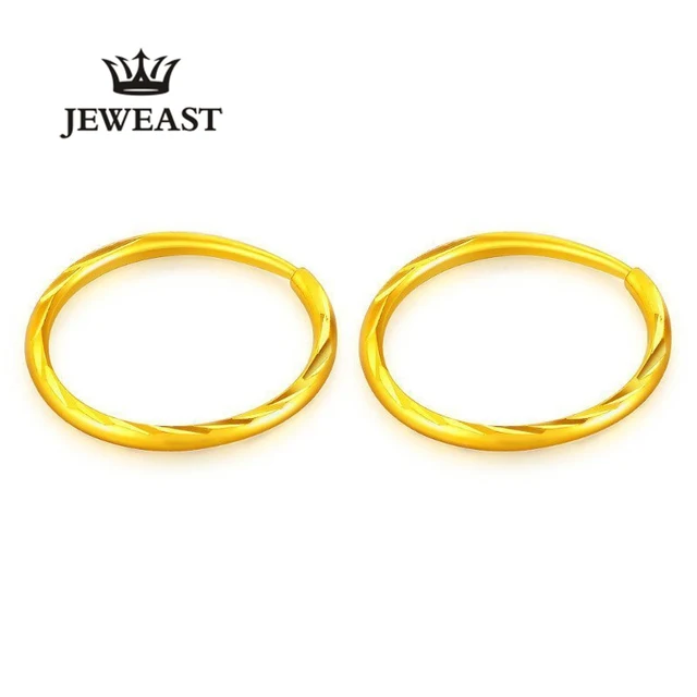 24k Pure Gold Hoop Earrings Unique Shape Clic Wild Generous 24k Pure Gold Hoop Earrings Unique Shape Clic Wild Generous Support Customization Earring A Pair Fine