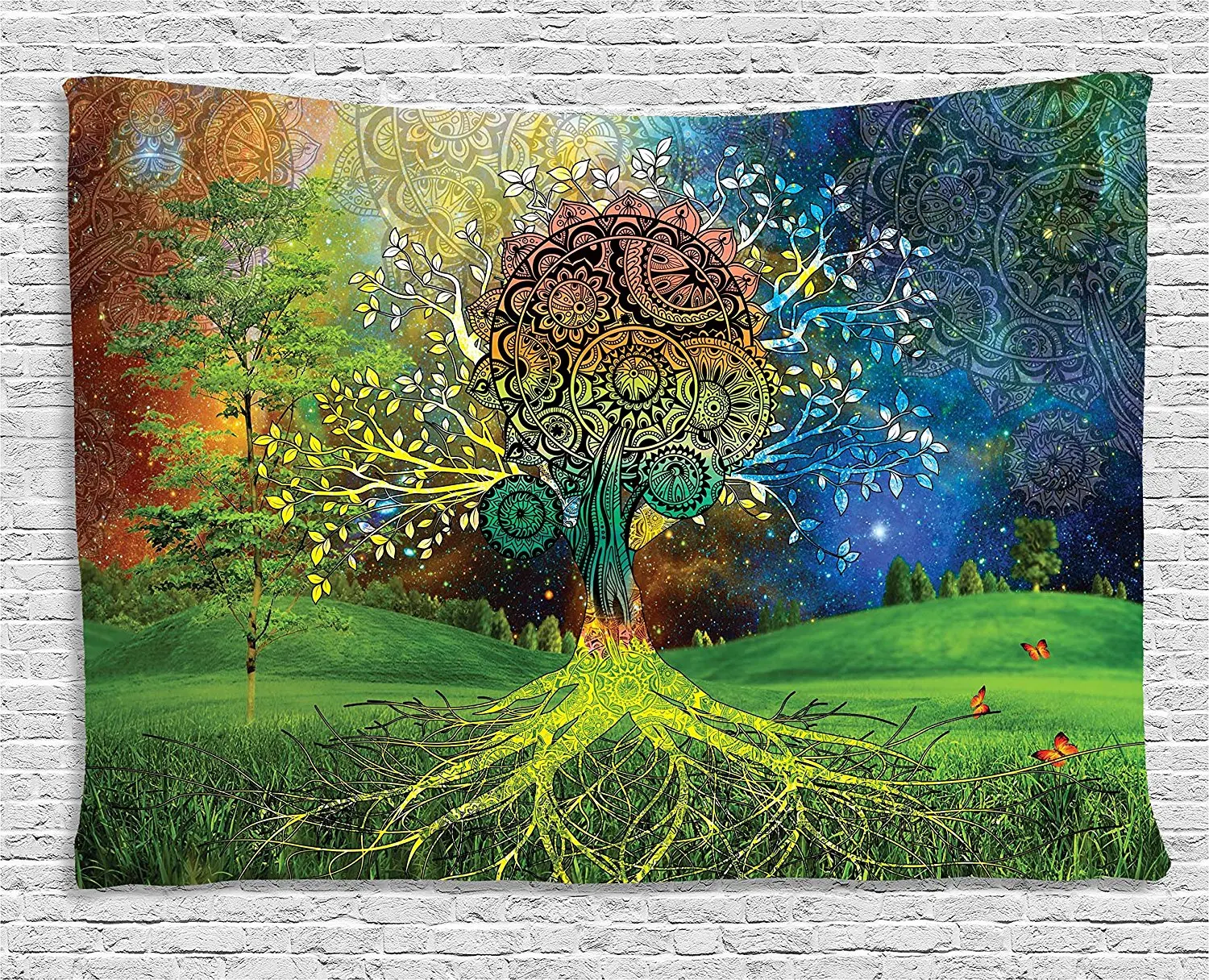 Ethnic Tapestry, Tree in the Valley with Spiral Branch Balance in