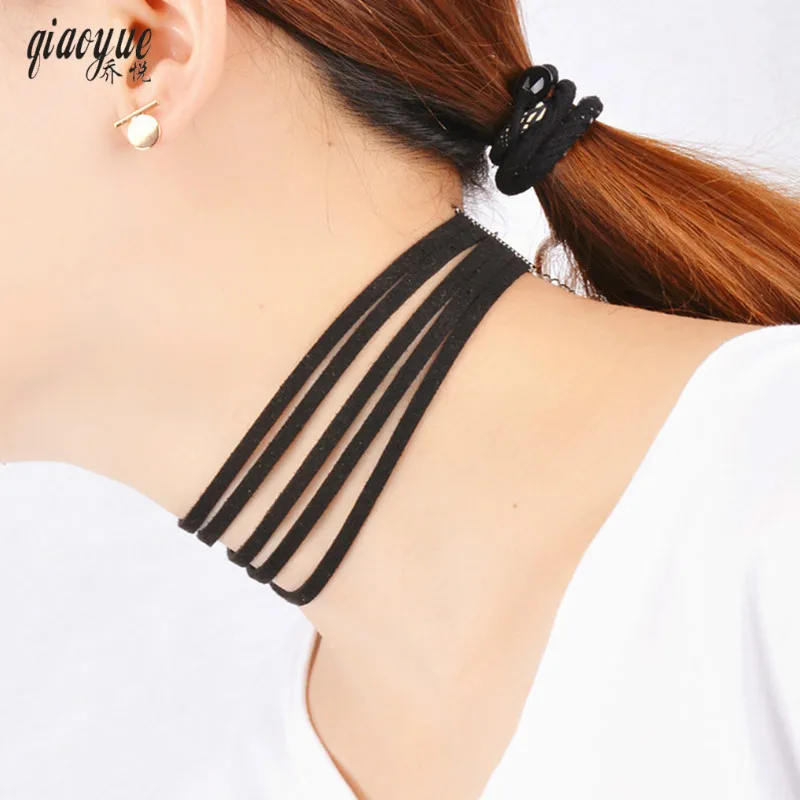 

European and American necklace fashion personality wild multi-layer velvet necklace chain chain woman's gift Short necklace