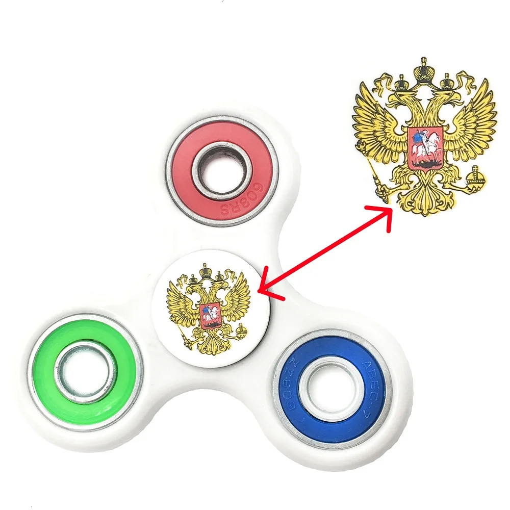 

Russian Flag of Fidget Spinner Plastic EDC Anti Stress spiner Toys Hand Spinner For Autism and antistress , spiner Luminous