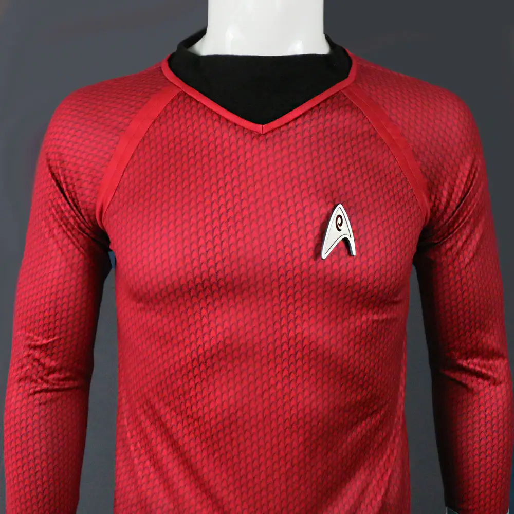 Startreks в темноте капитан Кирк костюм для косплея форме рубашки красная версия