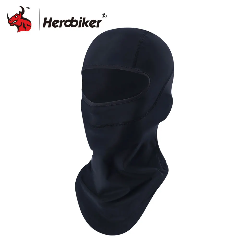 HEROBIKER мотоциклетная Балаклава, черная маска на все лицо, кепка, защита от солнца, мотоциклетная маска на лицо, мотоциклетная маска на шлем