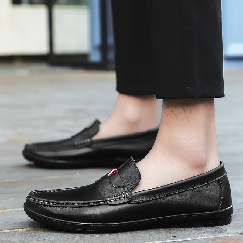 Black Chaussures Conduite Respirant Appartements on 2019 Décontractées dark Brown Hommes Paresseux Slip Été Printemps Mocassins Confortable D'affaires De brown PkiZOXuT