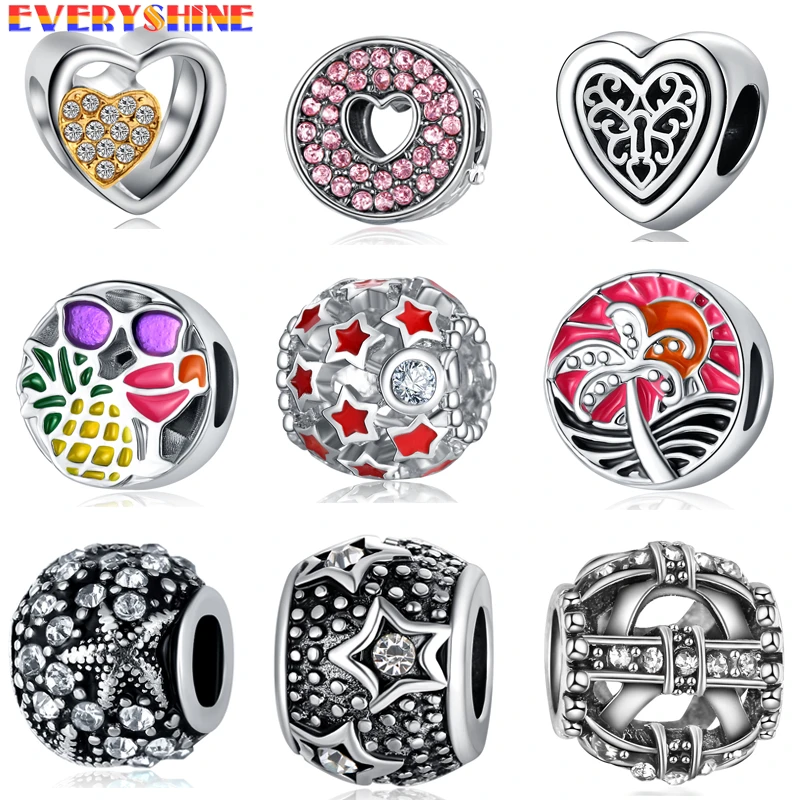 

EVERYSHINE 2018 New Hot Mickey Popular Exquisite DIY European Beads Beads Charms Fit Original Bracelet Big Hole Styles JPB457