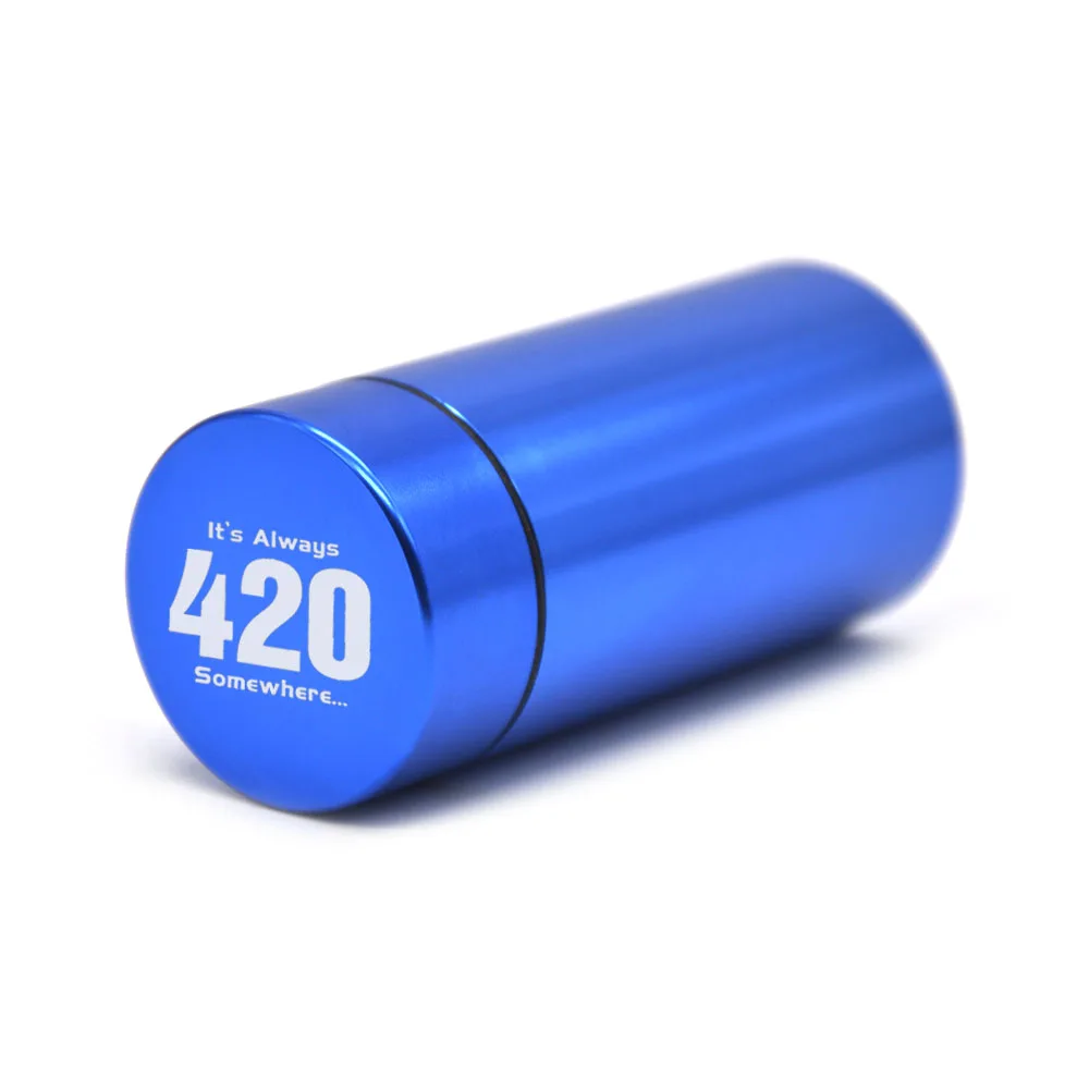 

1pc Pill Box Water Proof Rubber Air Tight Silvery Aluminum Drug Case Bottle Holder Container tobacco bottle storage pouch