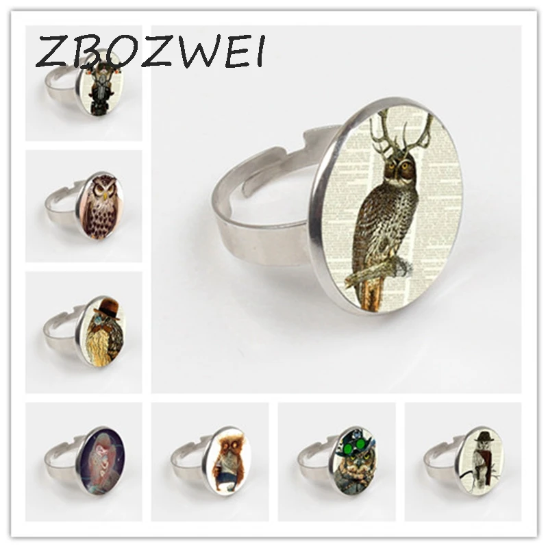 

ZBOZWEI 2018 New Hang Bag Lovely Ring The Owl Car Jewelry Accessories Fashion Lady Metal Ring Tide Brand Ring