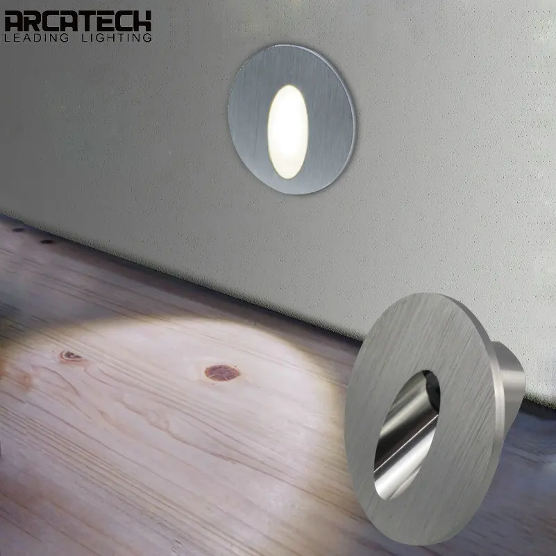 

3W Recessed LED Step Lights Pathway Wall Corner Lamps LED Stair Light Aisle Lamps Embedded Concrete Wall Lamp 10pcs AT-93