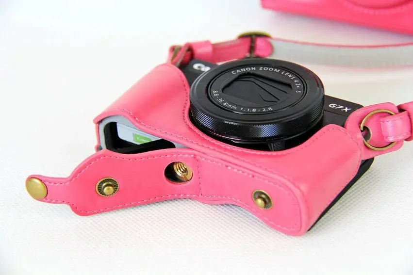 Bolsa Câmera para Canon Caso de Couro da Câmera de Couro Capa plus Correia Novo Luxo Caso de Couro da Powershot G7x Mark 2 G7x ii G7xiidigital Câmera Câmera pu - Image 4