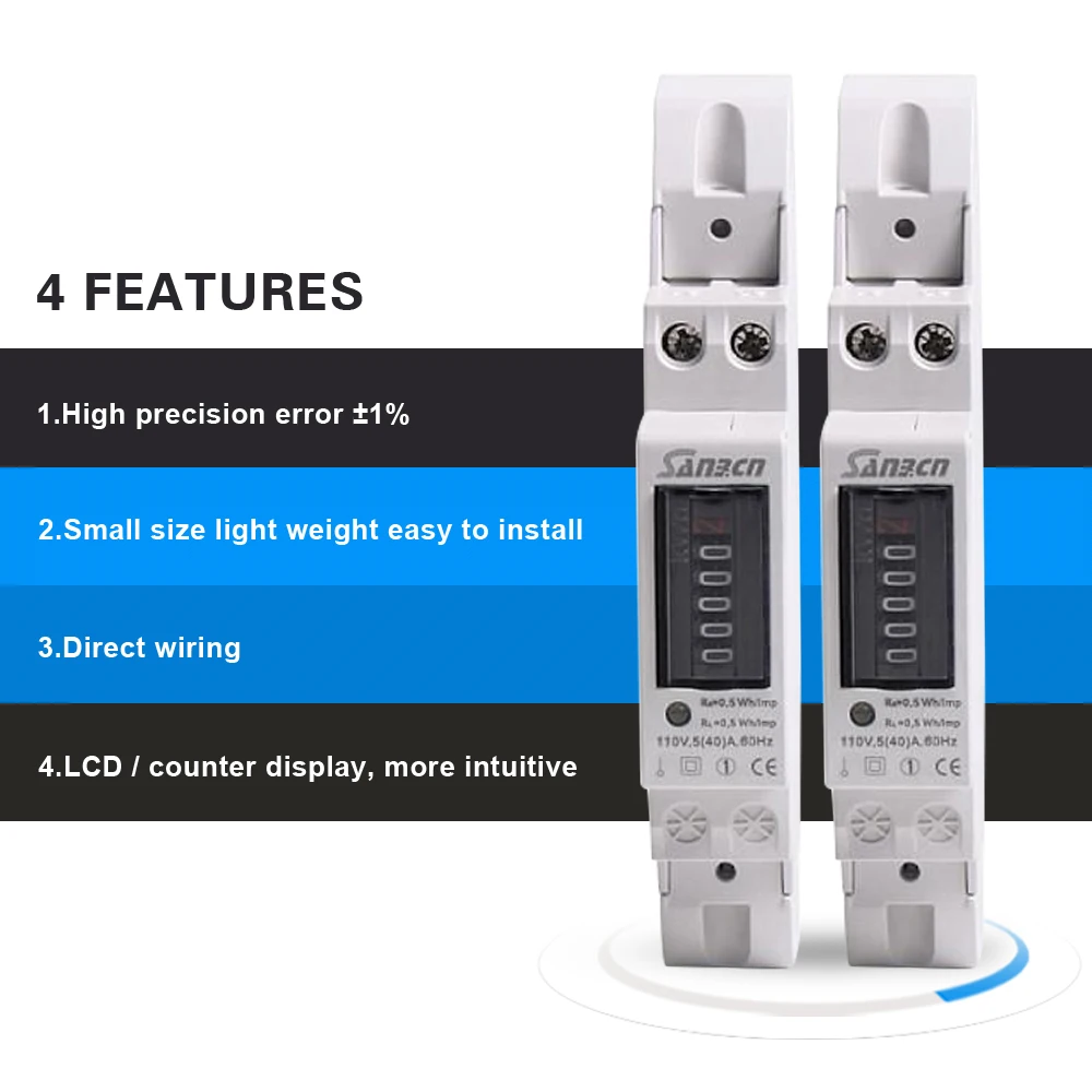 

2018 good quality good service newly energy meter 220V high precision wattmeter din rail power meter 220V 230V 50Hz /110V 60Hz