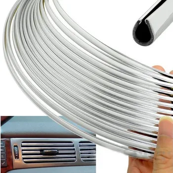 

3metres x 6MM Car Sticker CHROME TRIM STRIP BUMPER AIR VENT GRILLE SWITCH RIM MOULDING "U" STYLE Auto Car Decoration Styling