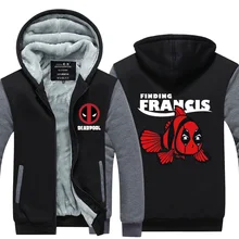 2016 Marvel Hoodies herren Todesspiel Jacke Winter Warm Reißverschluss-mantel US EU Größe Plus Größe