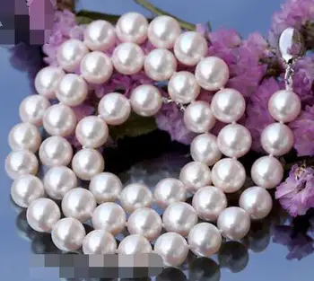 

classic elegant south sea AAAA+9-10mm white pearl necklace 18inch 925s