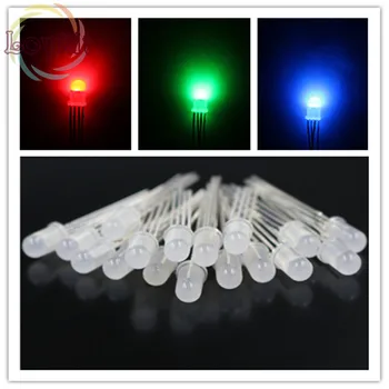 

20pcs High Quality 5mm Diffused COMMON Anode RGB LED Red Green Blue 4Pins Tri Color Emitting Diodes F5 RGB Diffused LEDs LIGHT