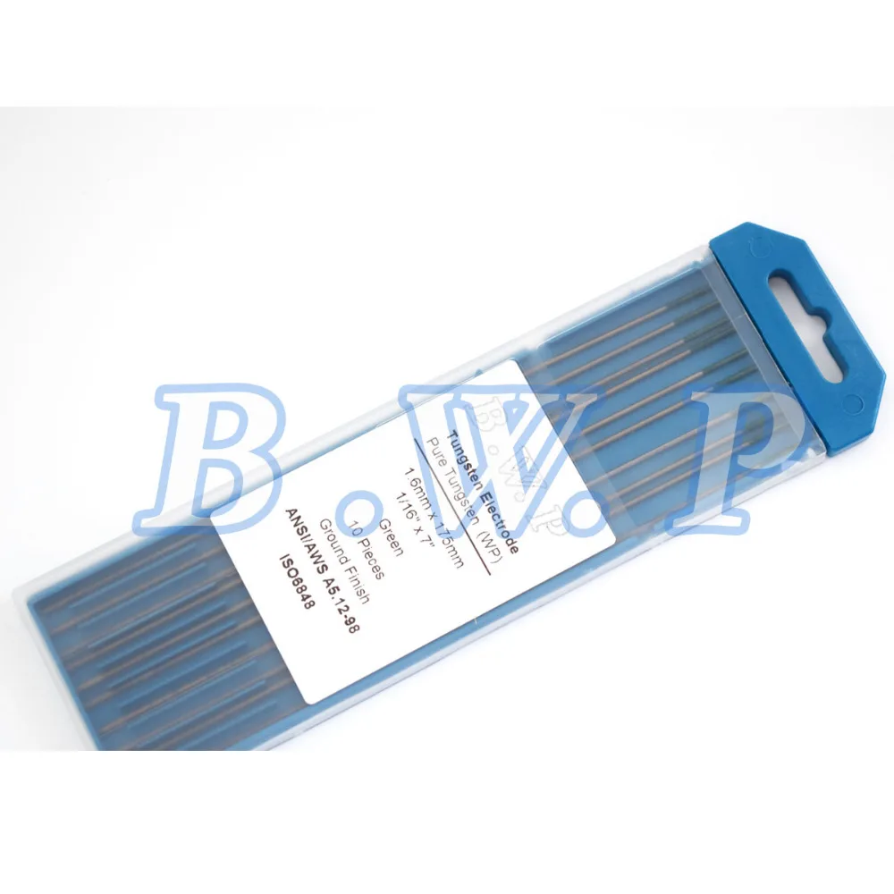 AC TIG Tungsten Electrodes WP 1.6mmx175mm 1/16"x7" Green Tips Welding