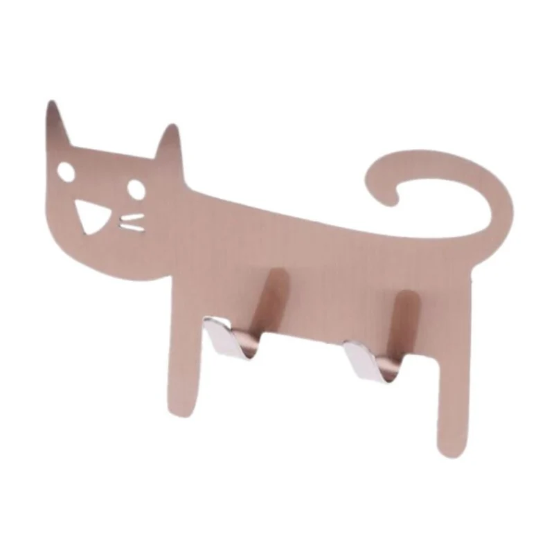 Настенные металлические крючки в форме кошки, инструментальная стойка для хранения одежды, настенный ключ, кухонная вешалка, декоративный крючок для двери