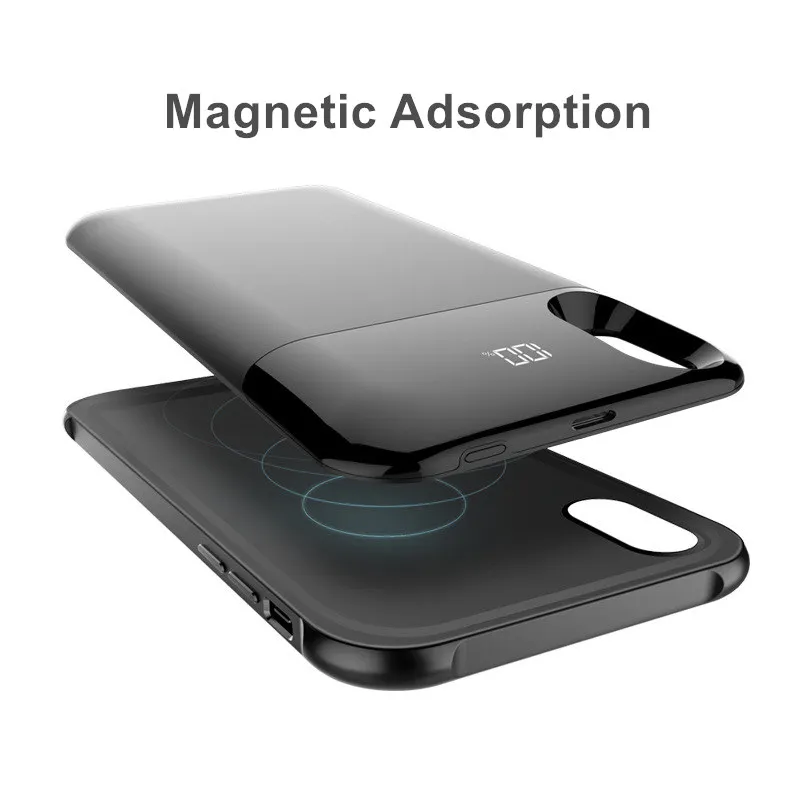 

Charge Battery Cover For iPhone X / XS Max XR Battery Case Power Separate Wireless Charging Battery Case S Digital Display