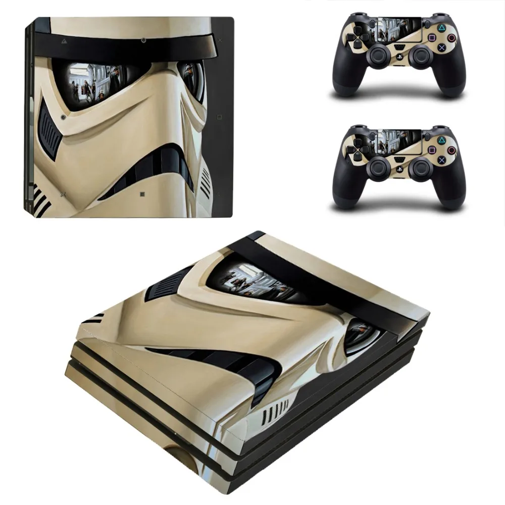 Виниловая наклейка Star Wars PS4 Pro на кожу для консоли Playstation 4 и 2 контроллеров