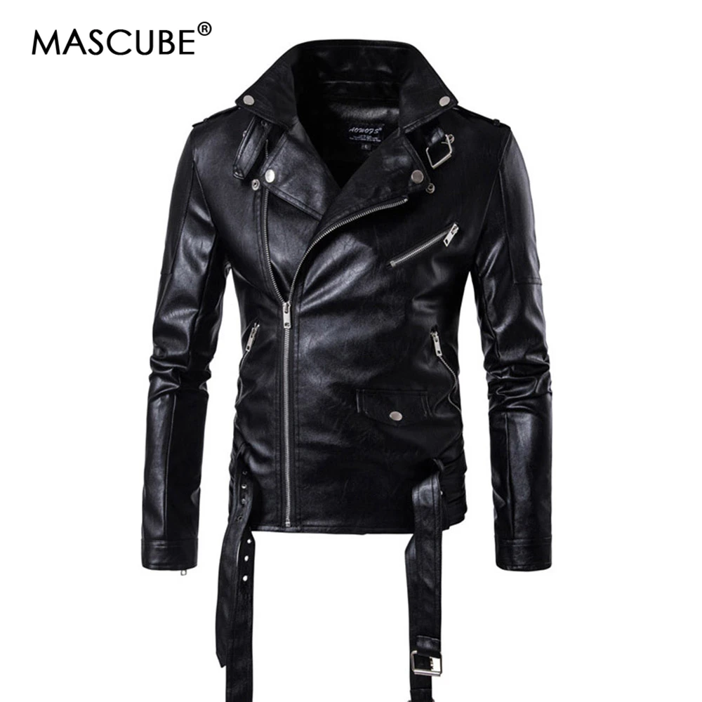 MASCUBE 2019 мужские кожаные куртки зима осень мотоциклетные байкерские пальто из
