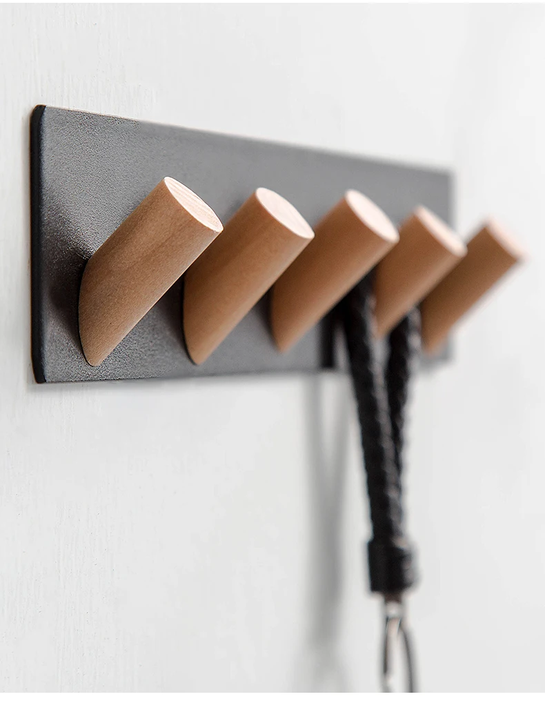 Креативный скандинавский деревянный вход после верхняя одежда ключ для дома гостиной стены крюк фоновая стена украшение