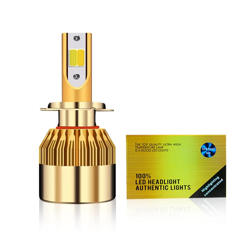 

Cross-border LED for C6 dual-color automobiles yellow and white dual-light automobiles refitted far near bald headlights H8 H4