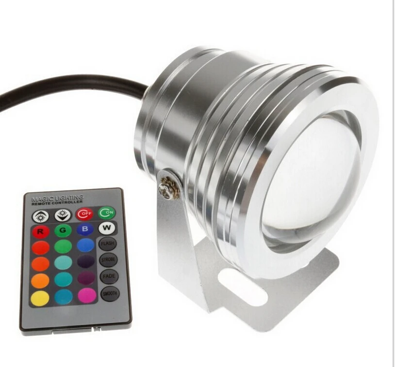 

16 Colors 15W 12V RGB LED Underwater Light 1350LM Swimming Pool Pond Fish Tank Aquarium LED Light Lamp IP68 Waterproof Dimmable
