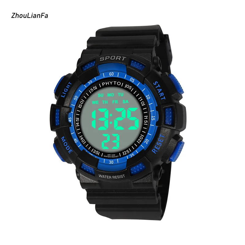 

Men LED Digital Watch Military Multi-function Electronic Sports Watch 2019 New Fashion Luminous Week Display Wrist Watch for Men