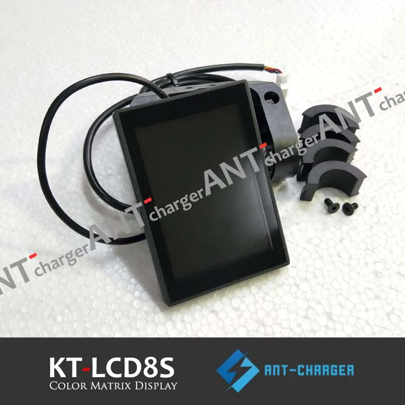 Free Shipping E-bike 24V 36V 48V KT-LCD8S Color Matrix Display Ktlcd8s Intelligent Meter KT LCD8S Black Control Panel With 5 Pins Connector Plug For KT Controller Electric Bicycle Ebike Parts (2)-1