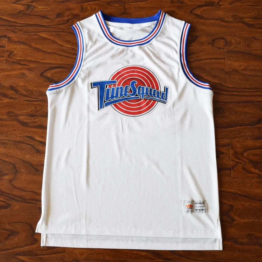 

MM MASMIG Wholesale Space Jam Basketball Jersey Stitched White for Drop Shipping