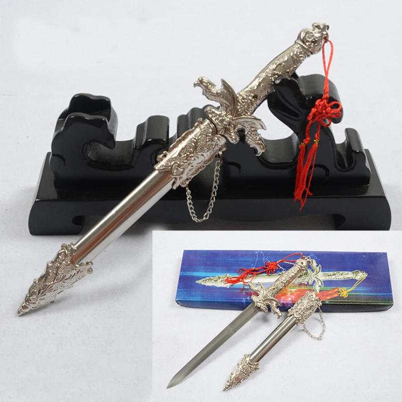 

Silver Eagle Dagger All Metal Anime Sword Self-defense Sword Medieval Cosplay Prop Elegant Dagger Metal Craft
