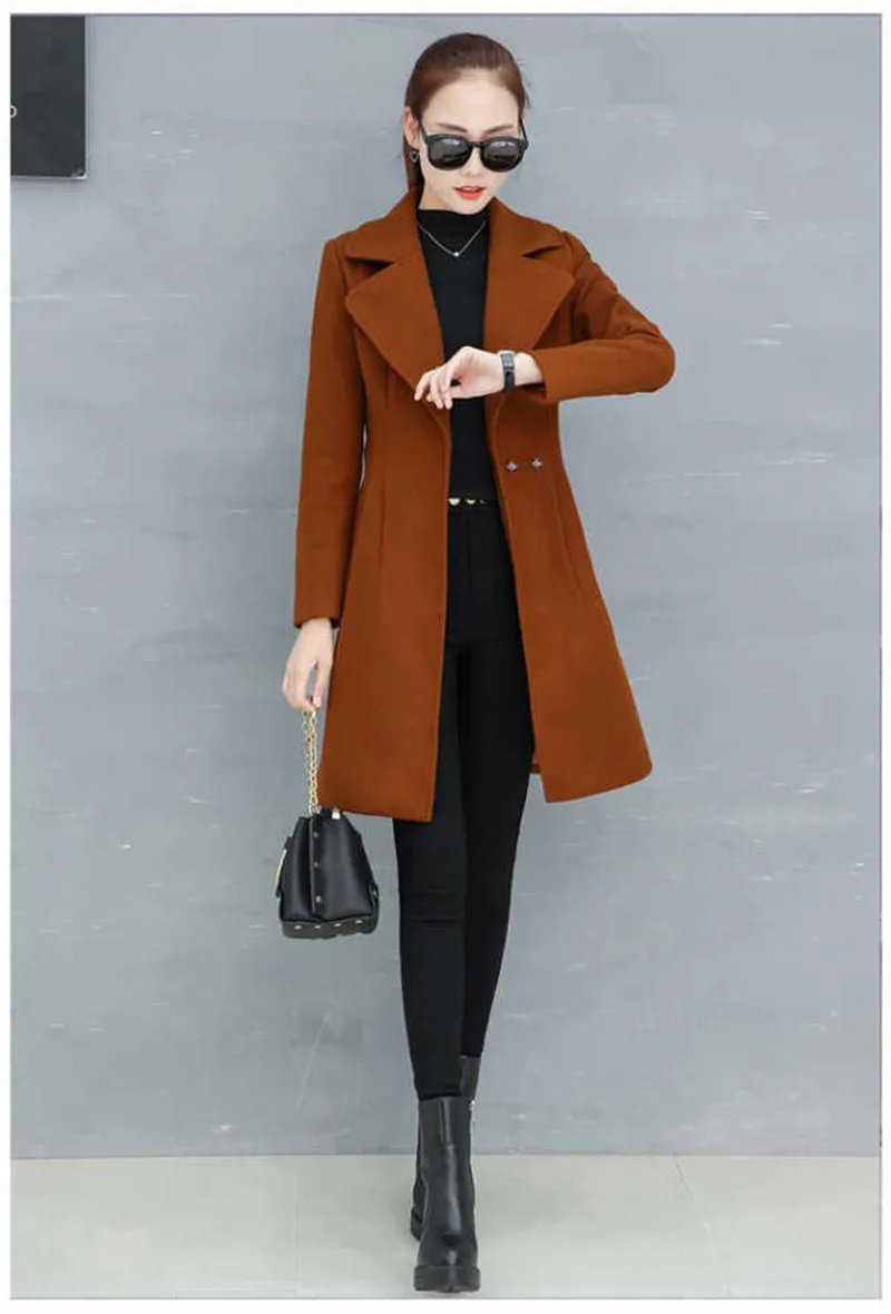 Женский зимний шерстяной длинный кардиган, пальто с поясом, открытый плащ, утолщенная Повседневная Женская куртка, пальто, женское модное манто