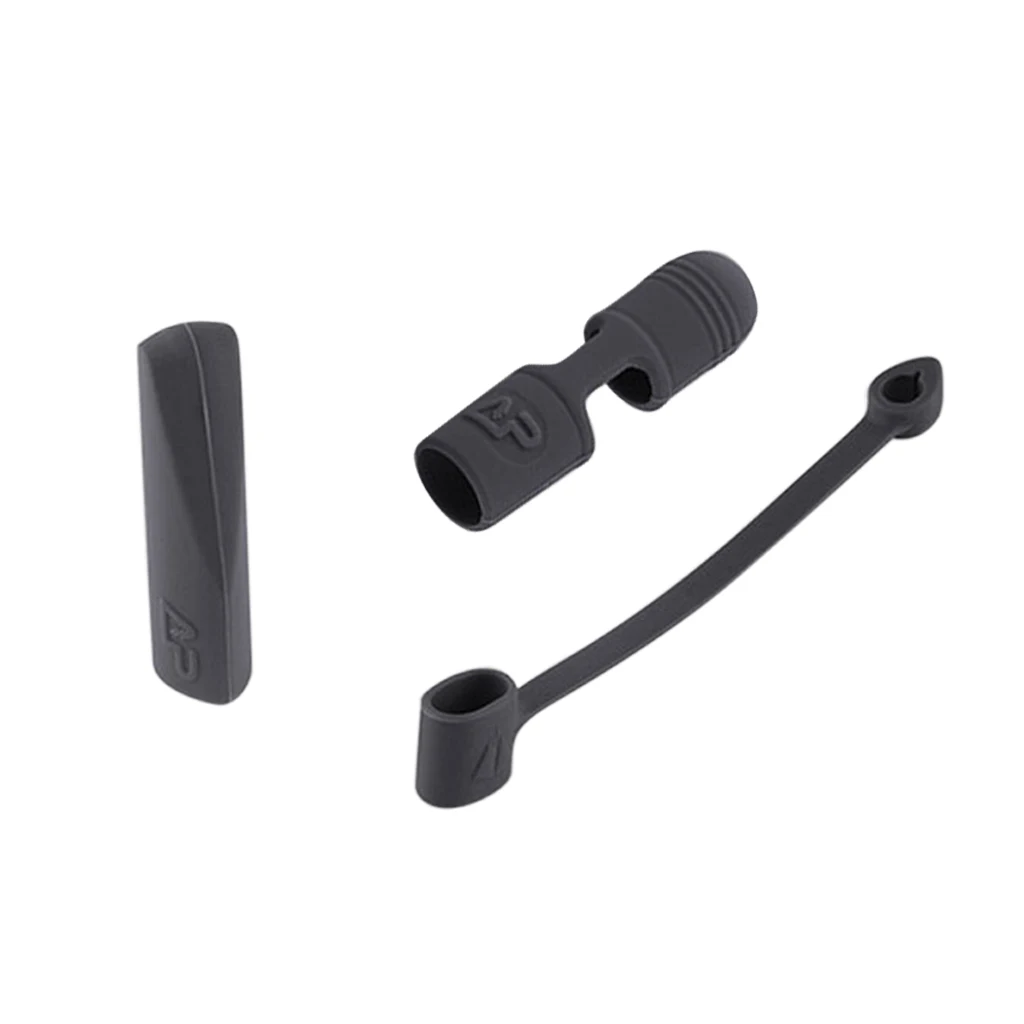 3 Pieces Silicone Protector for Apple Pencil Cap Cover Holder Charger Cable Gray