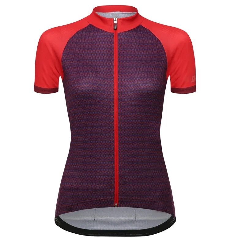 

2019 Women red New Team Cycling Jersey Customized Road Mountain Race Top max storm