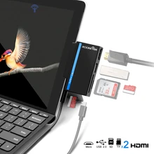 Rocketek usb type C 2.0 memory card reader or HUB 4K HDMI adapter for SD,TF micro SD Microfoft Surface go computer accessories