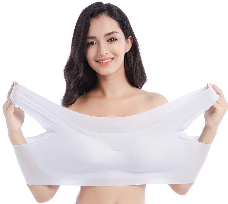 Queenral Plus Size Bras For Women Sexy Seamless Active Bra Big Size Vest Bralette 3XL 4XL 5XL 6XL Push Up Wire Free Brassiere   2