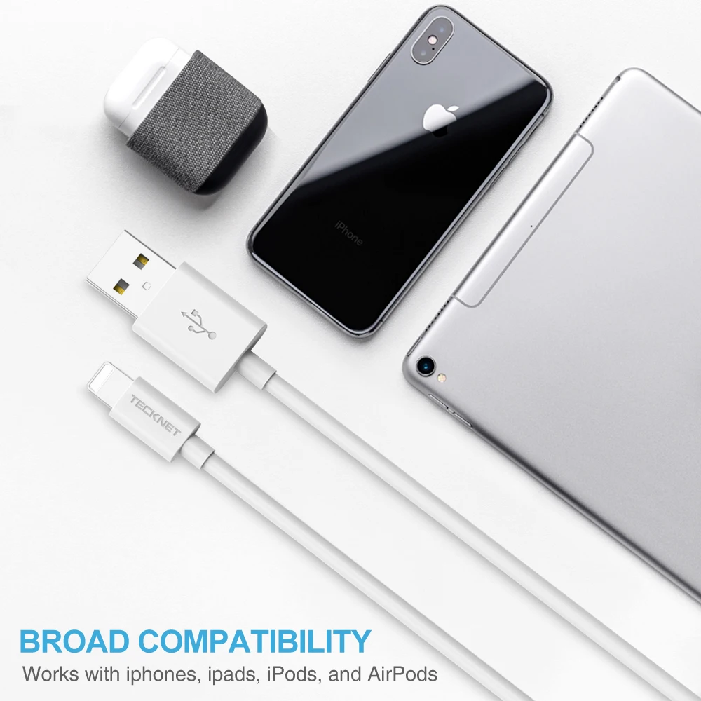 TeckNet USB зарядный кабель MFI для iPhone 7 8 Plus X XS Max XR Быстрая зарядка USB кабель для iPhone 5 5S SE 6 6S Plus зарядное устройство