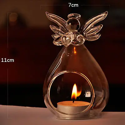1 шт. горячий Ангел стеклянный кристалл подвесной чайный светильник подсвечник домашний декоративный подсвечник стеклянные подсвечники Вешалка 11x7 см
