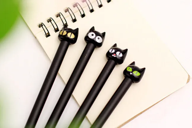 4 pcs/set Kawaii Cat Tail Mechanical Gel Ink Pen Set School Office