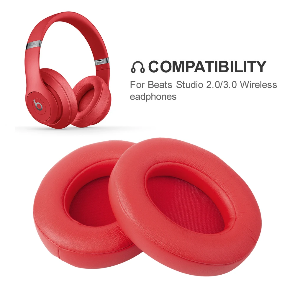 

1 Pair Earpads For Beats Black White Red Replacement Soft Foam Sponge Headphone Ear Pad Cushion For Beats 2.0/3.0