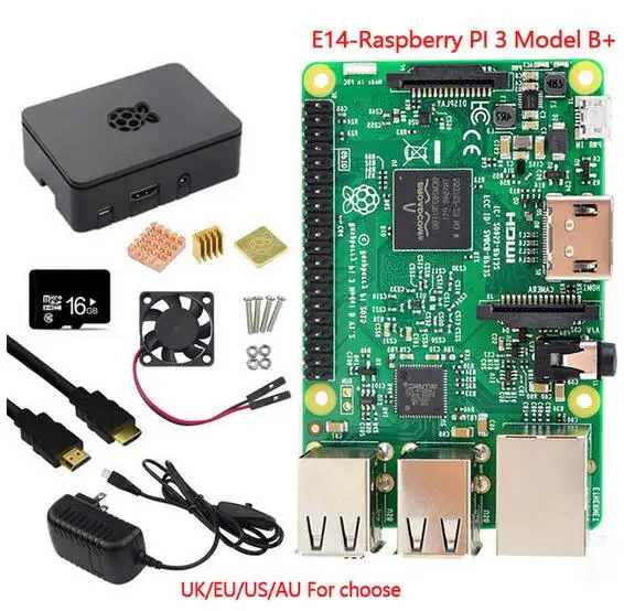 Элемент 14/RS Raspberry Pi 3 Model B+/Модель B материнская плата с WiFi и Bluetooth Raspberry Pi компьютерная плата с аксессуарами - Комплект: Комплект 6